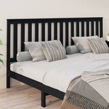  Uzglavlje za krevet crno 206 x 6 x 101 cm od masivne borovine | shoptok.hr