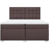  Krevet s oprugama i madracem tamnosmeđi 200x200 cm od tkanine | shoptok.hr