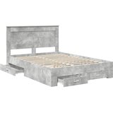  Krevetna konstrukcija s ladicama Betonski sivi 160 x 200 cm | shoptok.hr