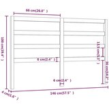  Uzglavlje za krevet crno 146 x 4 x 100 cm od masivne borovine | shoptok.hr