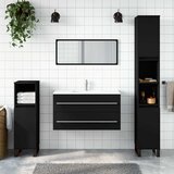  Kupaonski ormarić s ogledalom crni od konstruiranog drva | shoptok.hr