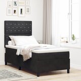 vidaXL Box spring krevet s madracem i LED svjetlom Crna 100x200 cm Baršun Cijene