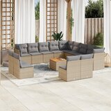 Maison Chic Seti vrtnega pohištva - Vrtna garnitura - Vrtni pohištvo set 14-delna z blazinami bež poli ratan, (21810000) | Shoptok.si