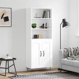 vidaXL Visoka omara bela 69,5x34x180 cm inženirski les | Shoptok.si