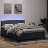 vidaXL Krevet s oprugama i madracem tamnosivi 160x210 cm baršunasti | shoptok.hr