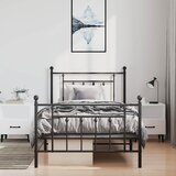  Metalni okvir kreveta uzglavlje i podnožje crni 100x190 cm | shoptok.hr