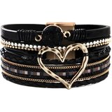 Narukvica AG-38809 Heart - Crna / Zlatna KP38809 | shoptok.hr
