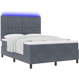 Box Spring Krevet s Madracem &amp LED Tamno Siva 140x190 cm Baršun | shoptok.hr
