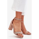 Boto Shiny Women's Heeled Sandals Rose Gold Kavina | Shoptok.si