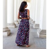Gemre Navy blue floral set with top and skirt Genova | shoptok.hr