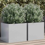 vidaXL Cvetlično korito 2 kosa srebrno 32x30x29 cm pocinkano jeklo | Shoptok.si