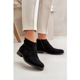 S. BARSKI Womens Flat Heeled Cutout Boots Black S.Barski Cene