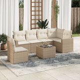  7-dijelni set vrtnih sofa od poliratana s jastucima bež 65.5 x 62 x 69 cm | shoptok.hr
