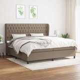  Krevet s oprugama i madracem smeđesivi 200x200 cm od tkanine | shoptok.hr