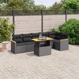 vidaXL 7-dijelni set vrtnih sofa od poliratana s jastucima crni | shoptok.hr