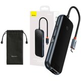 Baseus Hub 6v1 AcmeJoy series USB-C do 2xUSB 3.0 + USB 2.0 + USB-C PD + HDMI + RJ45 (temno siv), (20776925) | Shoptok.si
