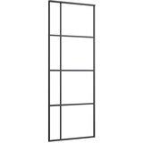  Klizna vrata s priborom crna 76 x 205 cm od ESG stakla | shoptok.hr