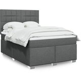 vidaXL Box spring postelja z vzmetnico temno siva 140x200 cm blago Cene