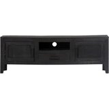 Furnova TV omarica iz trdnega mangovega lesa 118x30x40 cm črna, (21922575) | Shoptok.si