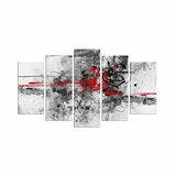 WALLXPERT slika iz 5 delova silver and red 5PMDF 18 | ePonuda.com