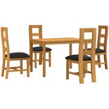  Blagovaonski set 5 kom. Crna Čvrsto Hrastovo Drvo | shoptok.hr