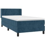Box spring krevet s madracem tamnoplavi 100x200 cm baršunasti | shoptok.hr