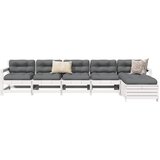  6-dijelni set vrtnih sofa bijeli od masivne borovine | shoptok.hr