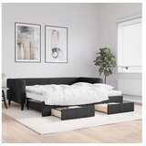 vidaXL Izvlečna dnevna postelja s predali črna 90x190 cm bla | Shoptok.si