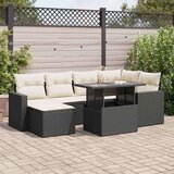  7-dijelni set vrtnih sofa od poliratana s jastucima crni | shoptok.hr