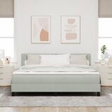 Box Spring Krevet s Madracem i LED Osvjetljenjem Sivo 180x200 cm Baršun | shoptok.hr