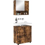 vidaXL set namještaja za kupaonicu zidne 2 pcs dimljeni hrast | shoptok.hr