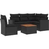  6-dijelni set vrtnih sofa s jastucima crni od poliratana | shoptok.hr