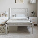  Metalni okvir za krevet s uzglavljem bijeli 100x200 cm | shoptok.hr