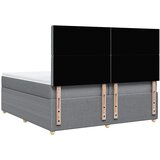  Krevet s oprugama i madracem svjetlosivi 200 x 200cm od tkanine | shoptok.hr