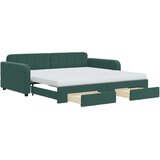 vidaXL Izvlečna dnevna postelja s predali tm. zelena 100x200 | Shoptok.si