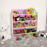 Kondela Organizator/regal za igrače, bel/večbarven, MAISAN | Shoptok.si