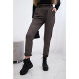 Kesi Włoski Viscose trousers with a fine pattern brown | Shoptok.si