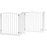  Vrata za pse s vratašcima 12 panela sklopiva 960 cm drvo topole Bijela 80 x 90 x 2 cm | shoptok.hr