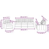  3-dijelni set sofa s jastucima crni od mikrovlakana | shoptok.hr