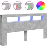 Maison Chic led posteljno vzglavje - vzglavna omarica - nočna omarica betonsko sivo 200x18,5x103,5 cm inž. les, (21707847) Cene
