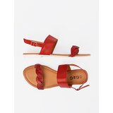 Shelvt Red flat sandals with glitter | Shoptok.si