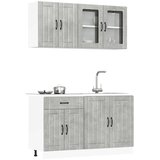  Set kuhinjskih ormarića od 4 dijela "Lucca" boje betona i sivog inženjerskog drva | shoptok.hr