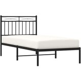 Metalni okvir za krevet s uzglavljem crni 90x200 cm | shoptok.hr