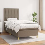  Box spring postelja z vzmetnico taupe 90x200 cm blago Cene