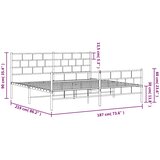  Metalni okvir kreveta uzglavlje i podnožje bijeli 183x213 cm | shoptok.hr
