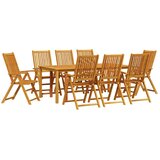  Vrtni set za objed Sklopivi 9 pcs Smeđa Čvrsto drvo akacije | shoptok.hr