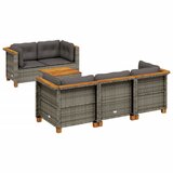 Maison Chic Seti vrtnega pohištva - Vrtna garnitura - Vrtni pohištvo set 6-delna z blazinami siv poli ratan, (21802032) | Shoptok.si