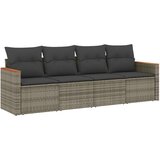  4-dijelni set vrtnih sofa od poliratana s jastucima sivi | shoptok.hr