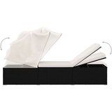 In Ležalnik s streho in blazino poli ratan kremno bel | Shoptok.si