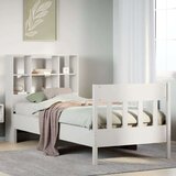 vidaXL Posteljni okvir brez vzmetnice bel 90x190 cm trdna borovina | Shoptok.si